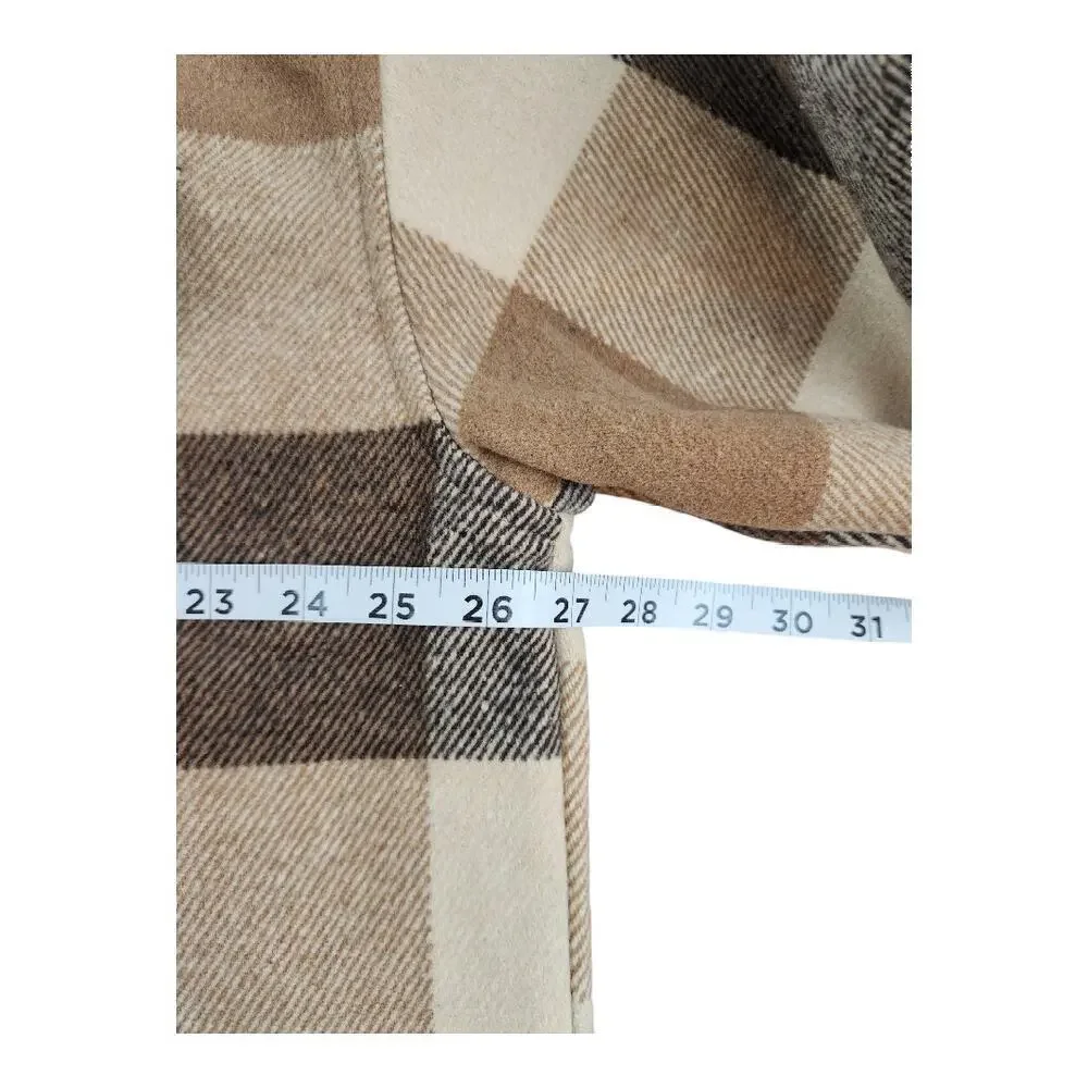 Ott women's shacket sz M/L oversized shirt button front browns‎ lined